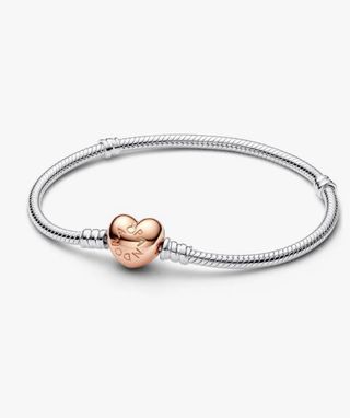 Pulsera Pandora Corazón Baño Oro Rosa