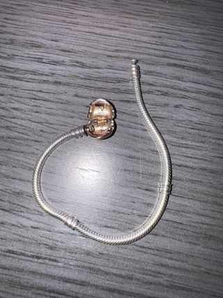 Pulsera Pandora Corazón Baño Oro Rosa