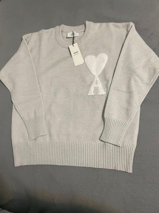 Jersey AMI Paris Gris de punto Unisex