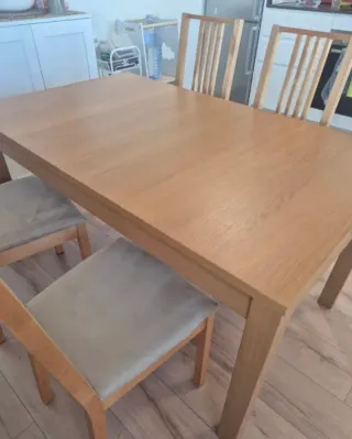 Mesa comedor extensible madera