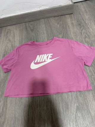 Camiseta Crop Top Nike Mujer Rosa