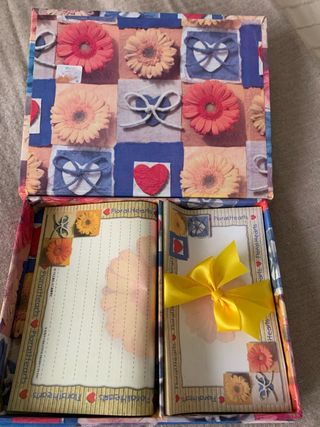 Caja de cartas vintage Floral Hearts