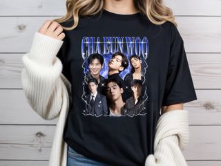 Camiseta Cha Eun Woo Kpop Unisex Negra