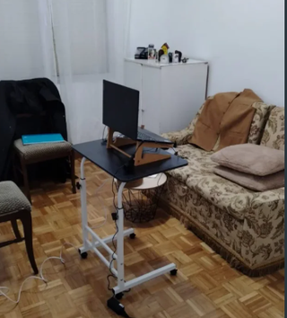 Mesa escritorio ajustable con ruedas