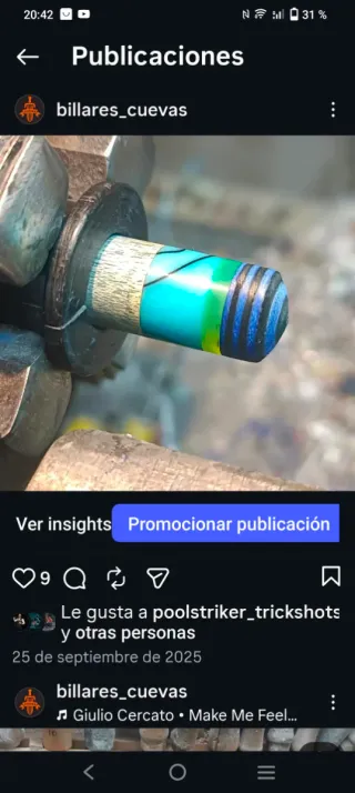 Reparación de tacos de billar