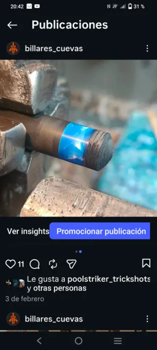 Reparación de tacos de billar