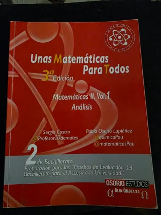 Libro matematicas preparación PAU/selectividad