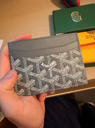 Tarjetero Goyard Gris y Amarillo