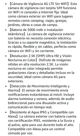 Cámara Vigilancia 4G Batería 2.5K CKKIVAD
