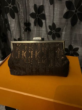 Bolso de mano Carolina Herrera CH Negro/Dorado