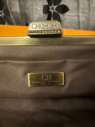 Bolso de mano Carolina Herrera CH Negro/Dorado