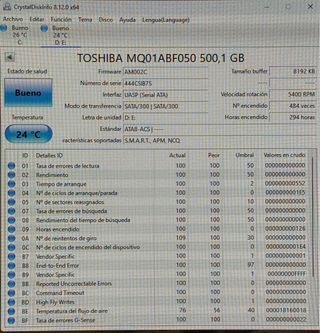Disco Duro Toshiba 500GB 2.5” - MQ01ABF050