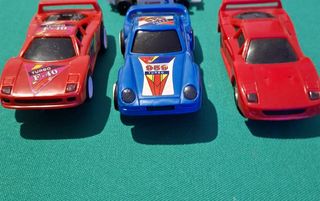 3 carrinhos de pista de automóveis, vintage