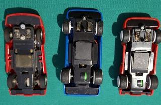 3 carrinhos de pista de automóveis, vintage