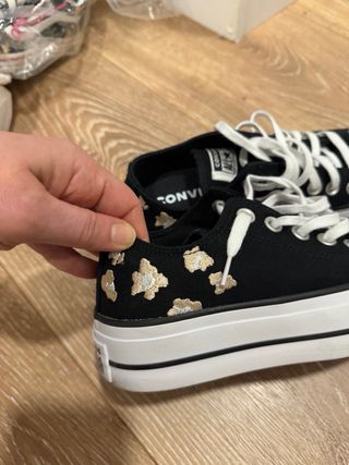 Converse plataforma bordado floral