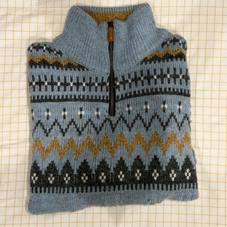 Jersey de punto con cremallera y estampado