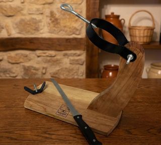 Pack Jamonero Navidul madera y metal + cuchillo