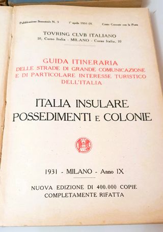 Antiche Guide Touring anni 20-30 epoca fascista