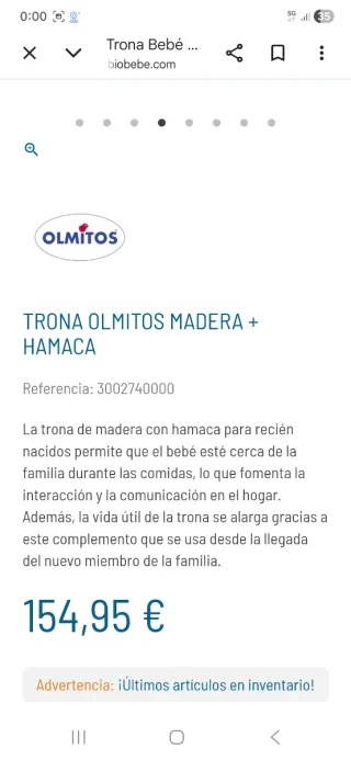 Trona madera + hamaca Olmitos gris
