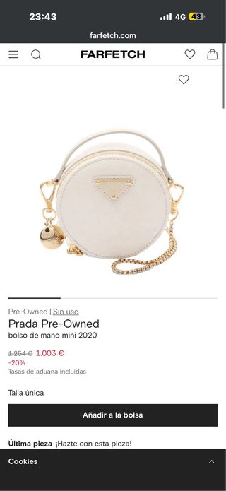 Bolso redondo Prada blanco