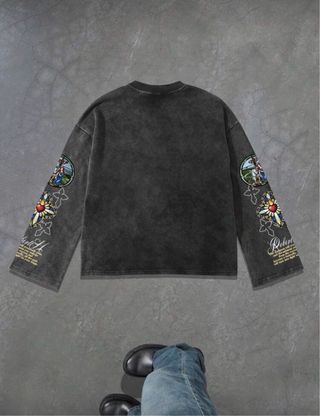 Maglia Longsleeve Girocollo Stampa Religiosa