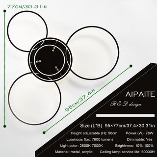 Lampada da soffitto dimmerabile per soggiorno