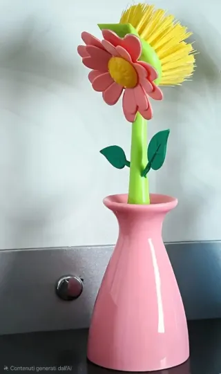 Spazzola per piatti fiore