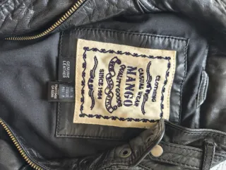 Chaqueta Piel Mango Negra Mujer