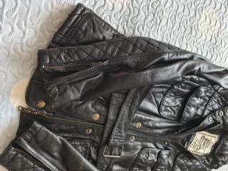 Chaqueta Piel Mango Negra Mujer