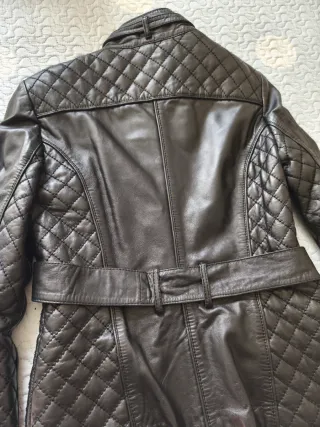 Chaqueta Piel Mango Negra Mujer