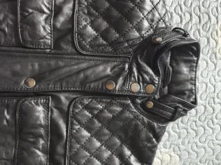 Chaqueta Piel Mango Negra Mujer