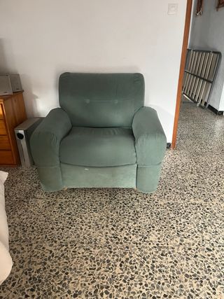 Sofá y 2 sillones tela verde