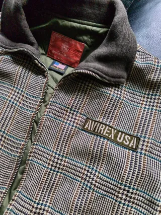 Chaqueta Bomber Avirex Cuadros Reversible Talla L