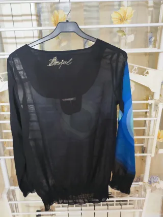 Camisa Desigual azul y negra talla L