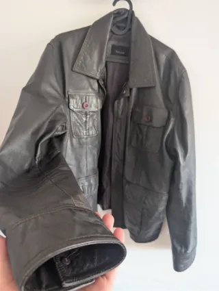 Chupa de piel Zara, marrón oscuro