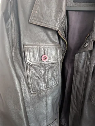 Chupa de piel Zara, marrón oscuro