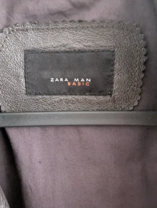 Chupa de piel Zara, marrón oscuro