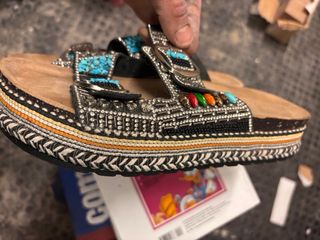 Ciabatte donna con strass e perline