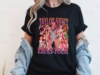 Camiseta Taylor Swift Eras Tour Negra Unisex M