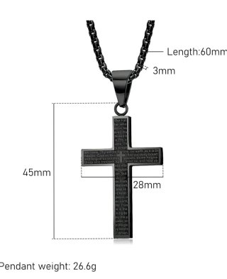 Collar Cruz Hombre MERTTURM Negro, Dorado, Plata