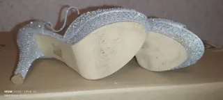 Zapatos de fiesta plateados talla 37