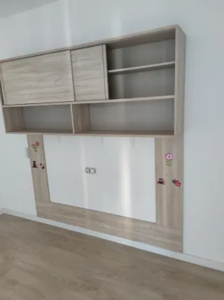 Estantería puente madera y blanco