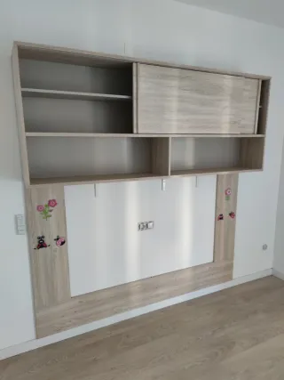 Estantería puente madera y blanco