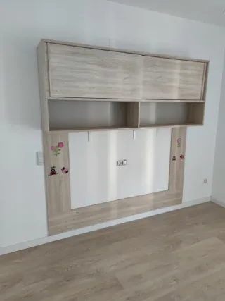 Estantería puente madera y blanco