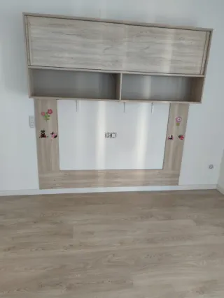 Estantería puente madera y blanco