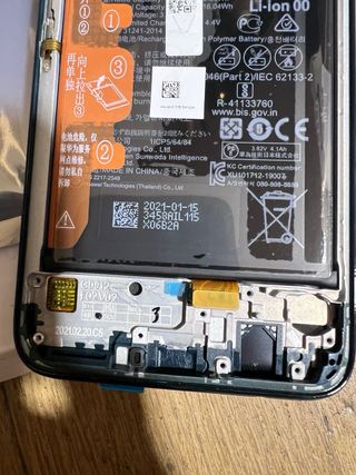 Ecrã + Chassis + Bateria Huawei P40 Lite / Nova 7i