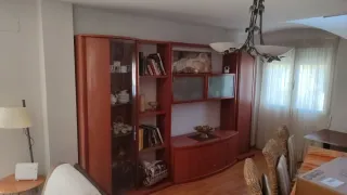 Mueble modular salón madera grande con vitrina