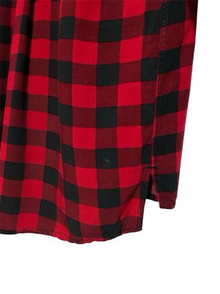 Camicia a quadri rossa e nera Bershka