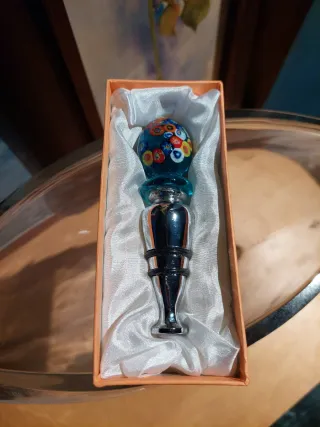 Tapón de botella de cristal de murano decorado