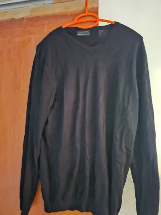 Jersey Zara Man Negro Cuello V